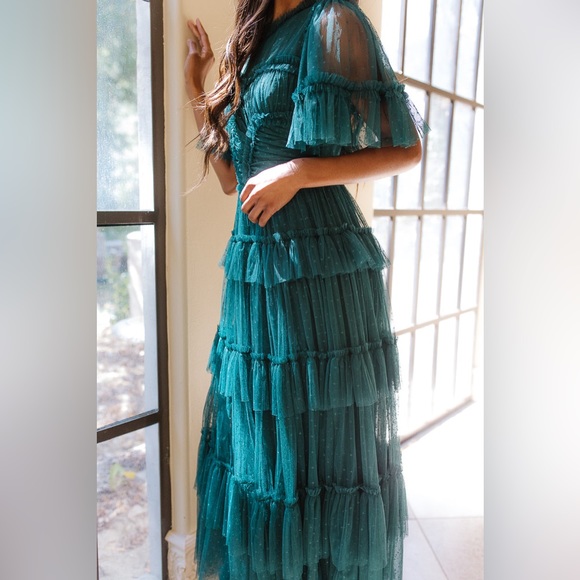 NWT Ivy City Co. Whimsical Dress in Emerald | Size L - Picture 7 of 10